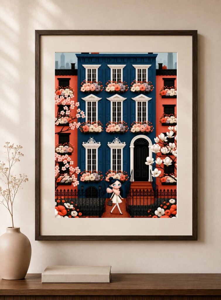 Brownstone in Bloom Art Print