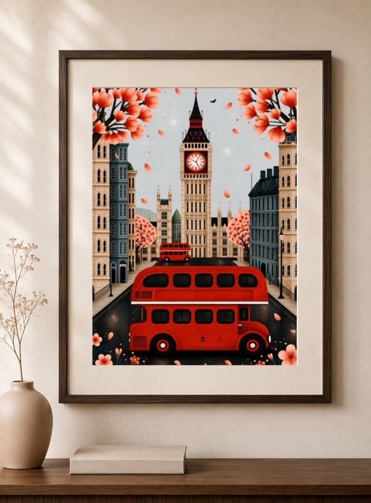 London Red Bus Art Print