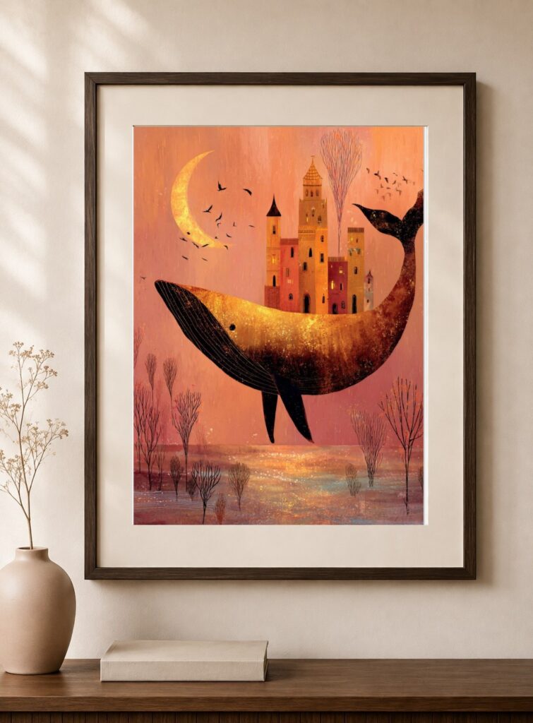 Whale Folk Fantasy Art Print