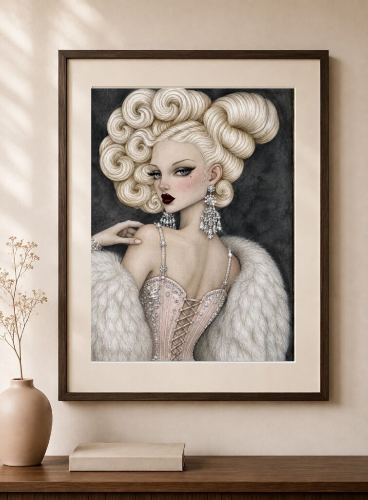Rococo Glamour Portrait Art Print