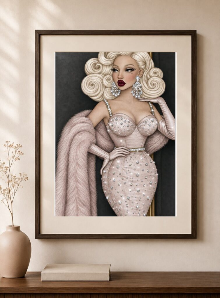 Old Hollywood Glamour, Platinum Blonde Art Print