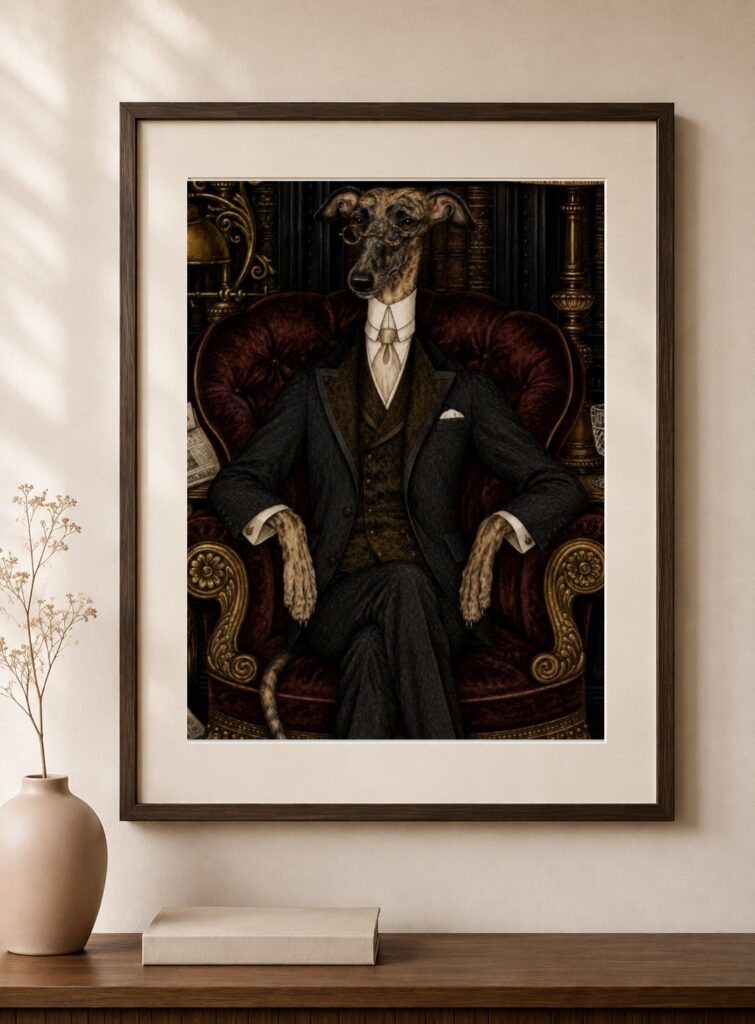 Victorian Greyhound Portrait Art Print