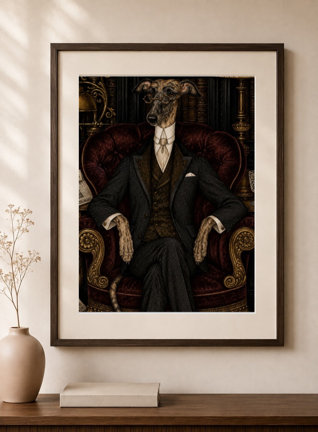 Victorian Greyhound Portrait Art Print