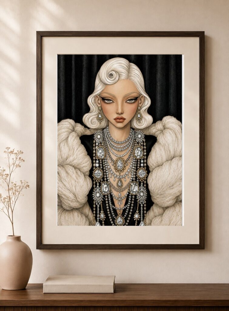 Art Deco Portrait Art Print