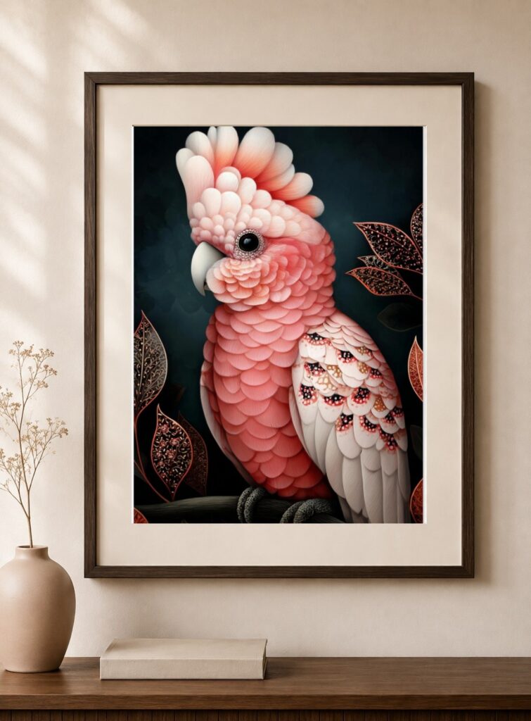 Blush Pink Cockatoo Art Print