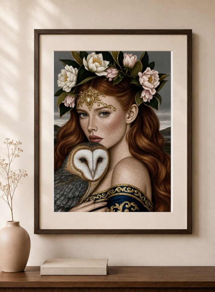 Forest Queen Owl Art Print