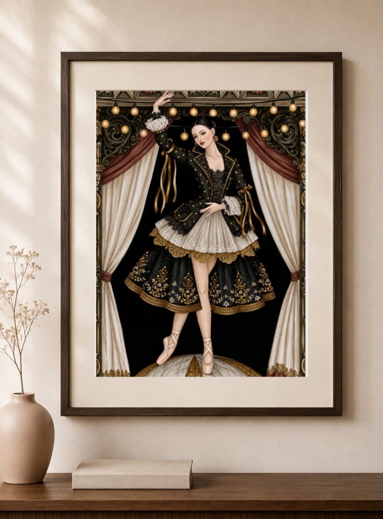 Vintage Ballerina Art Print