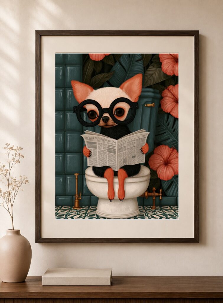 Funny Bathroom Art Print
