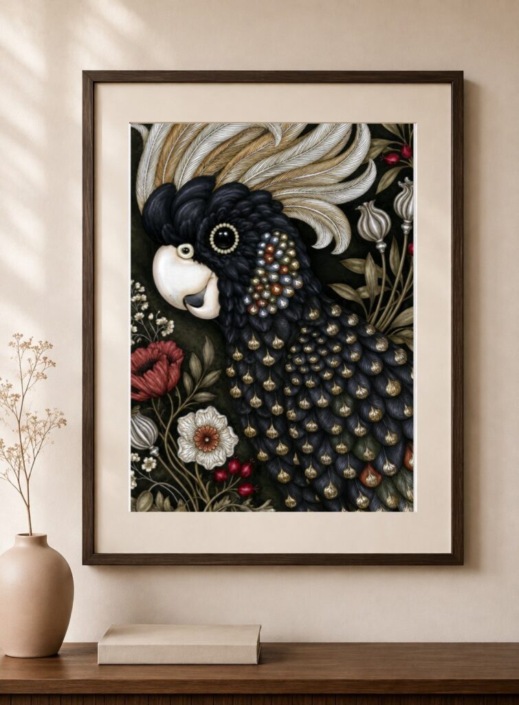 Black Cockatoo Art Print