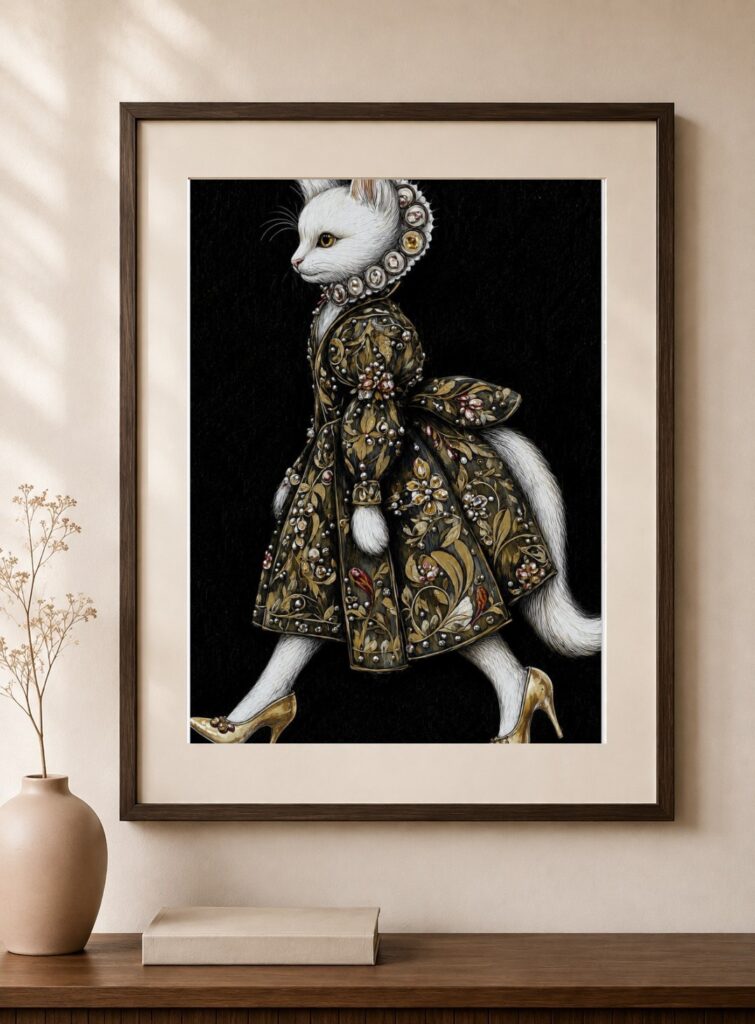 Baroque Cat Art Print