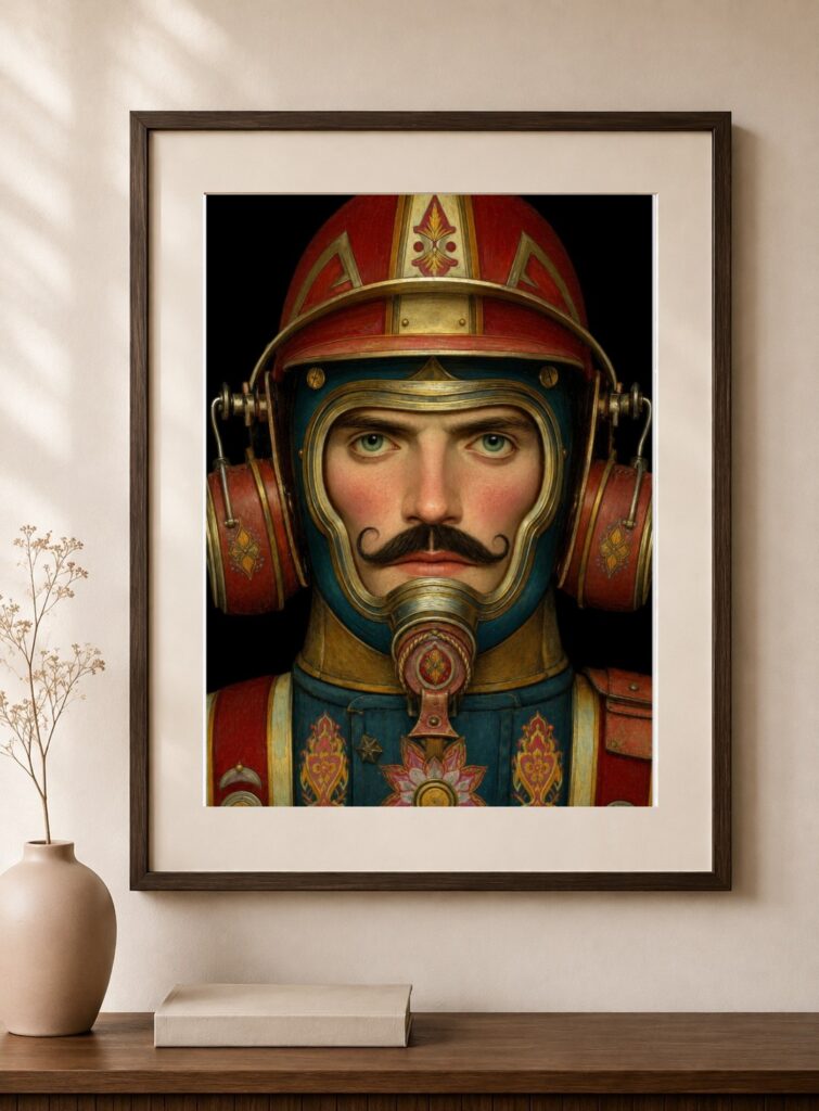 Folk Art Firefighter Art Print