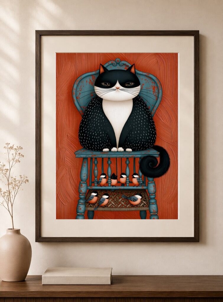 Tuxedo Cat Art Print