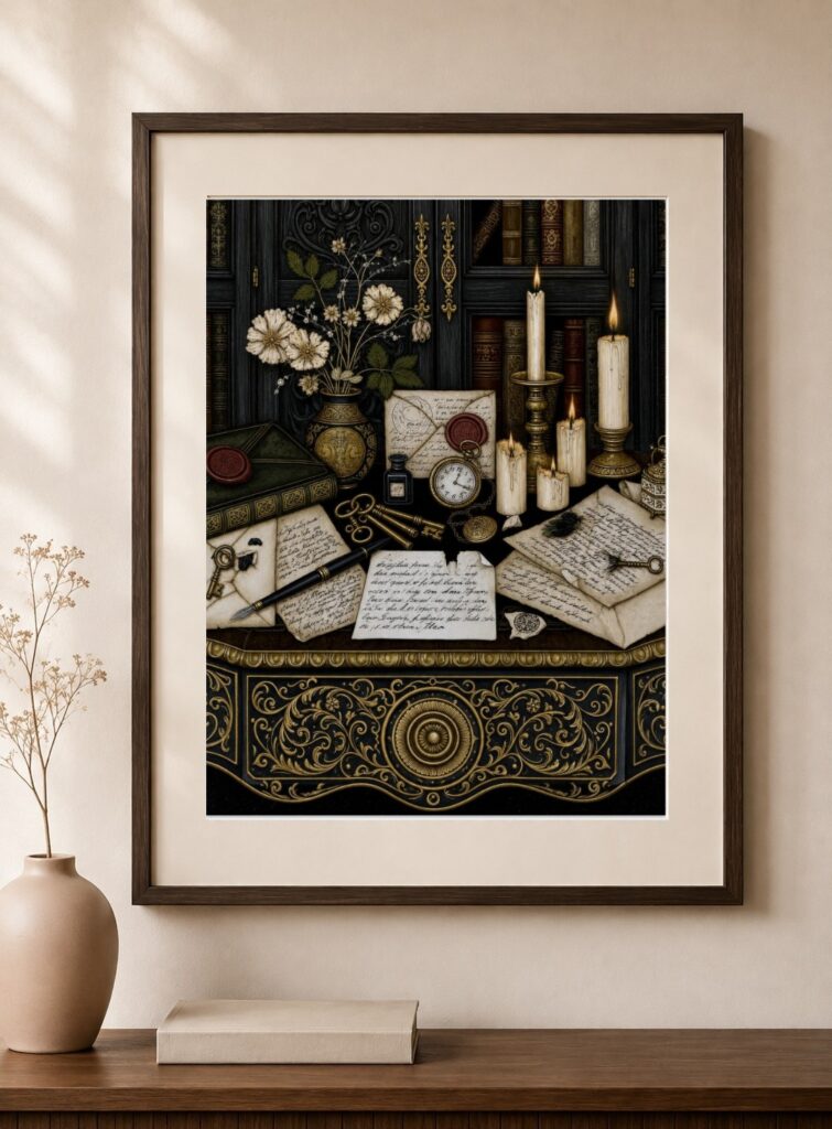 Dark Academia Still Life Art Print
