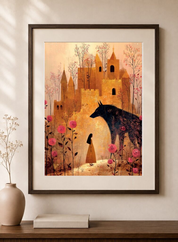 Surreal Little Red Riding Hood Art Print