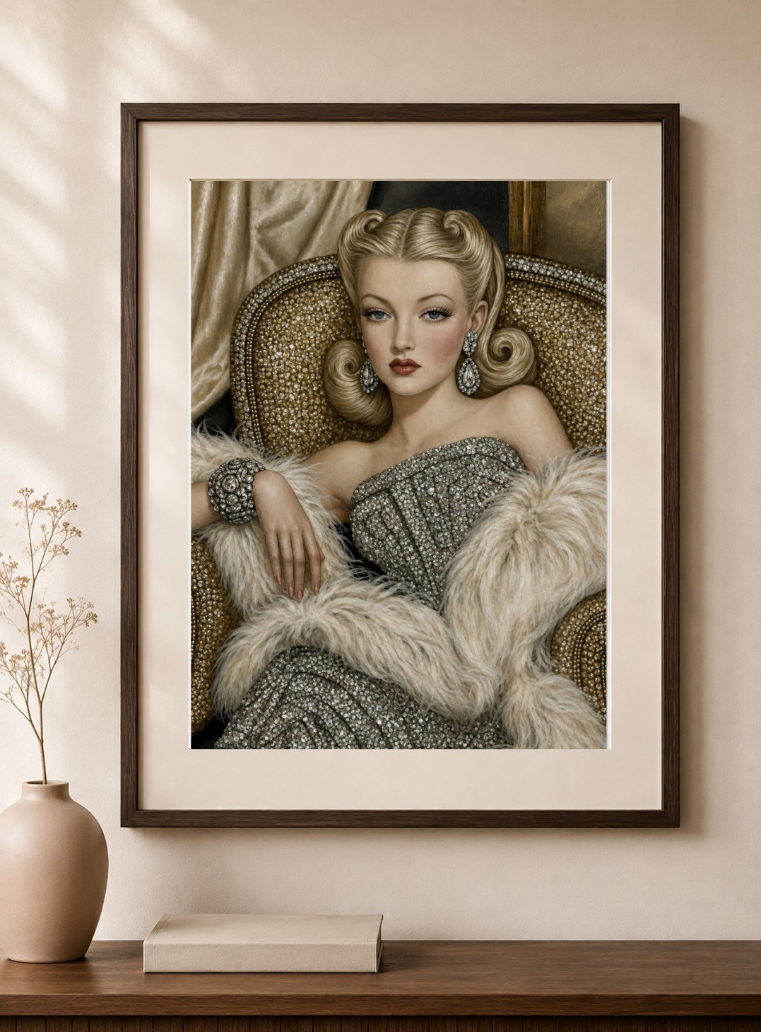 Old Hollywood Glamour, Vintage Beauty Art Print
