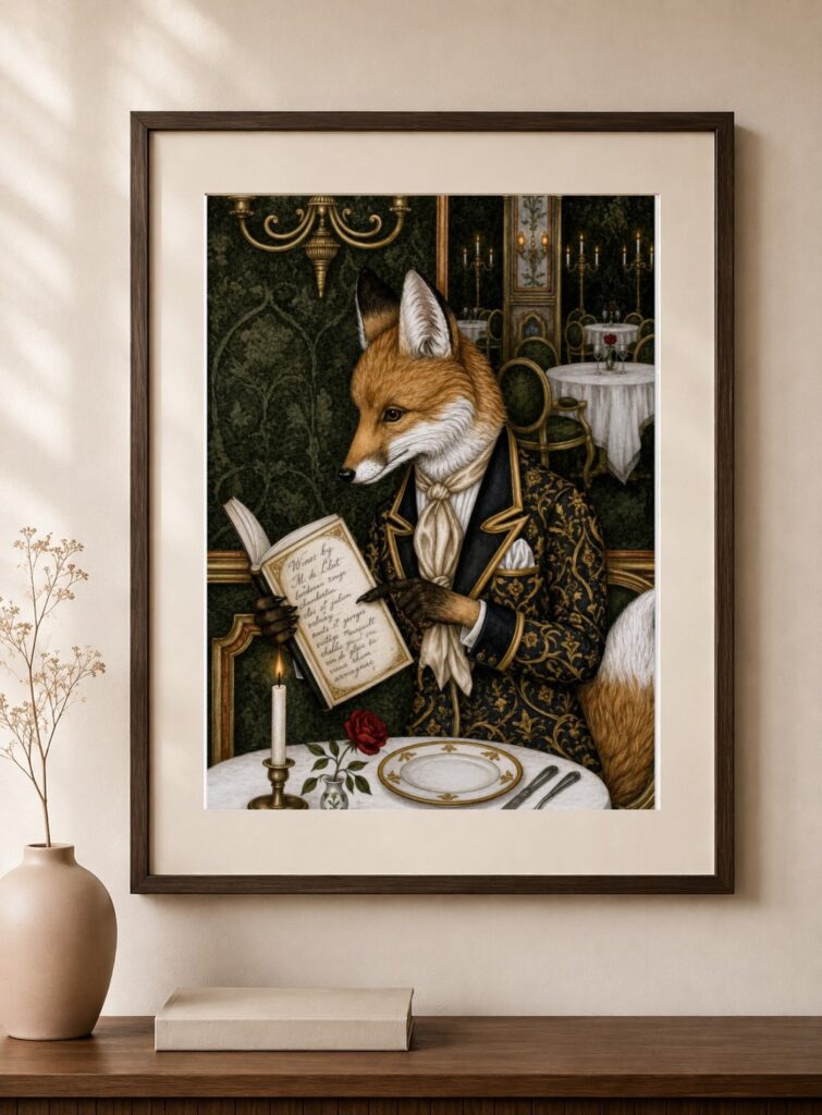 Fox Waiter Art Print