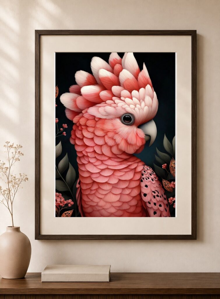 Pink Cockatoo, Blush Art Print