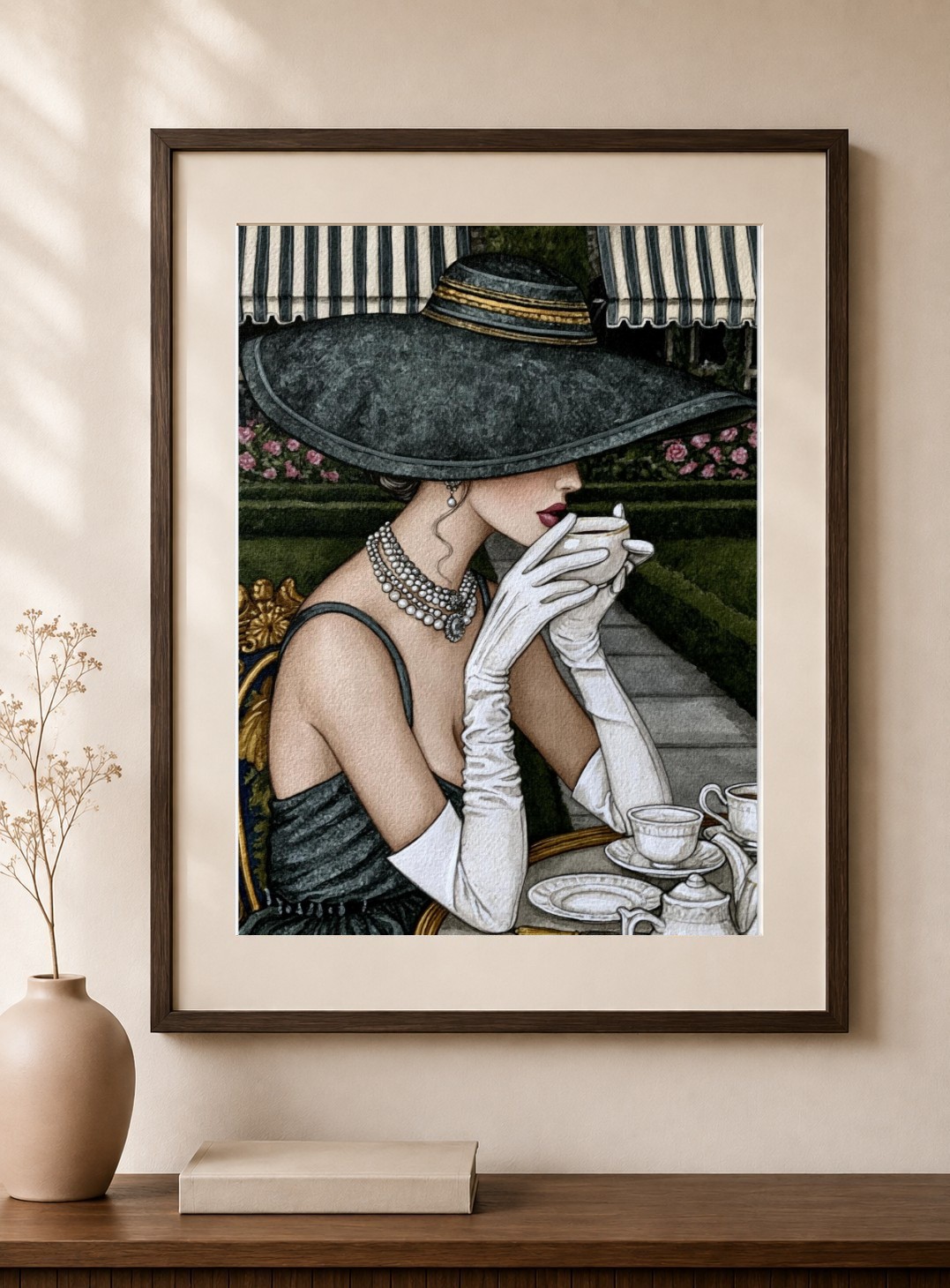 Parisian Cafe Woman Art Print