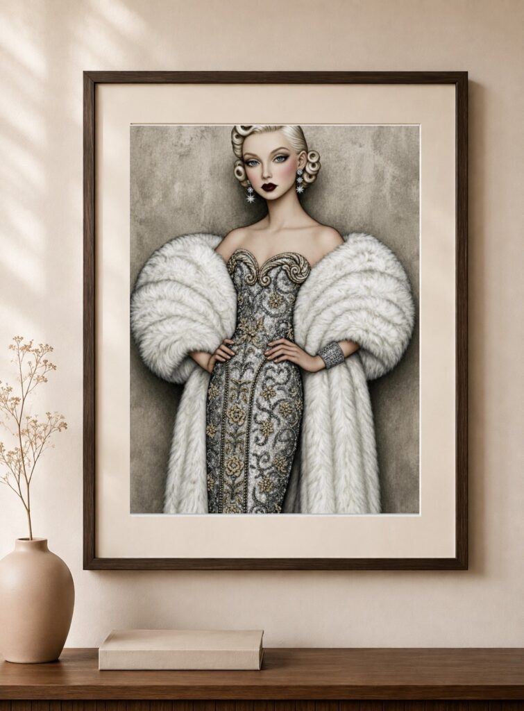 Art Deco Fashion Illustration Art Print