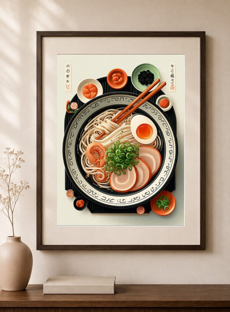 Japanese Ramen Bowl, Noodle Soup Asian Art Print