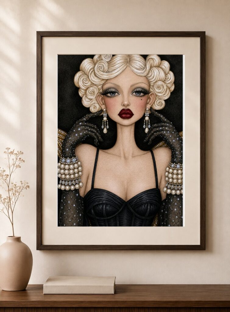 Old Hollywood Starlet Portrait Art Print