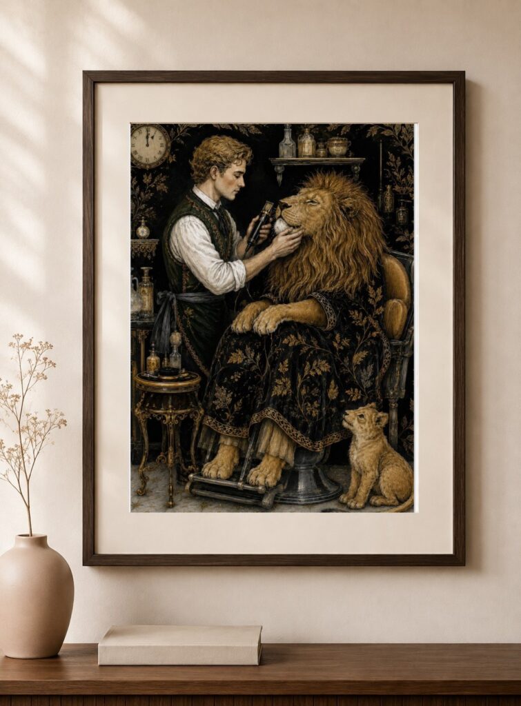 Victorian Lion Tamer Art Print