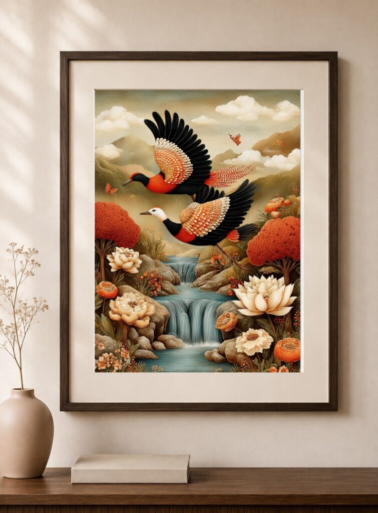 Folk Art Bird Art Print