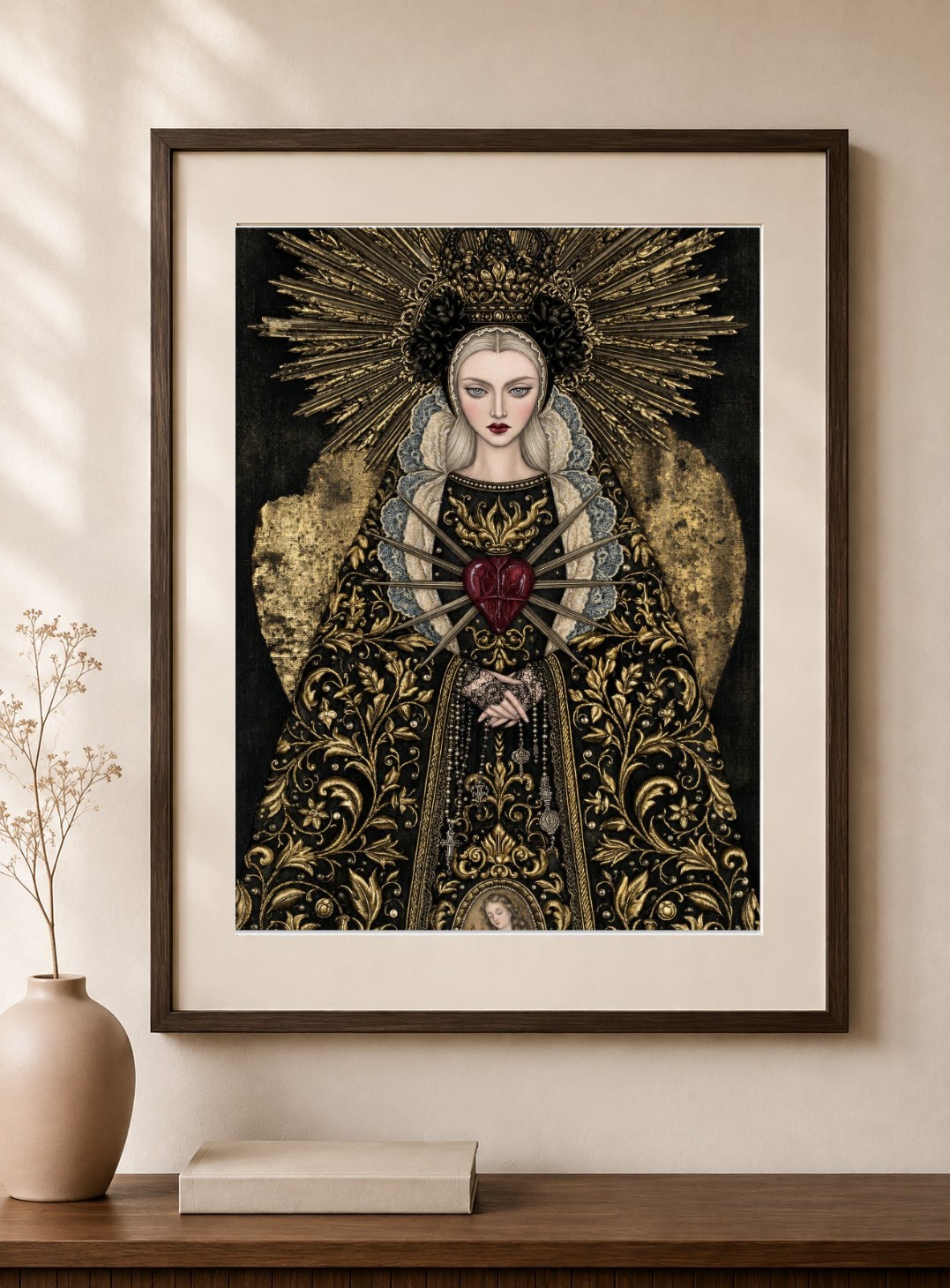 Baroque Madonna Sacred Heart Art Print