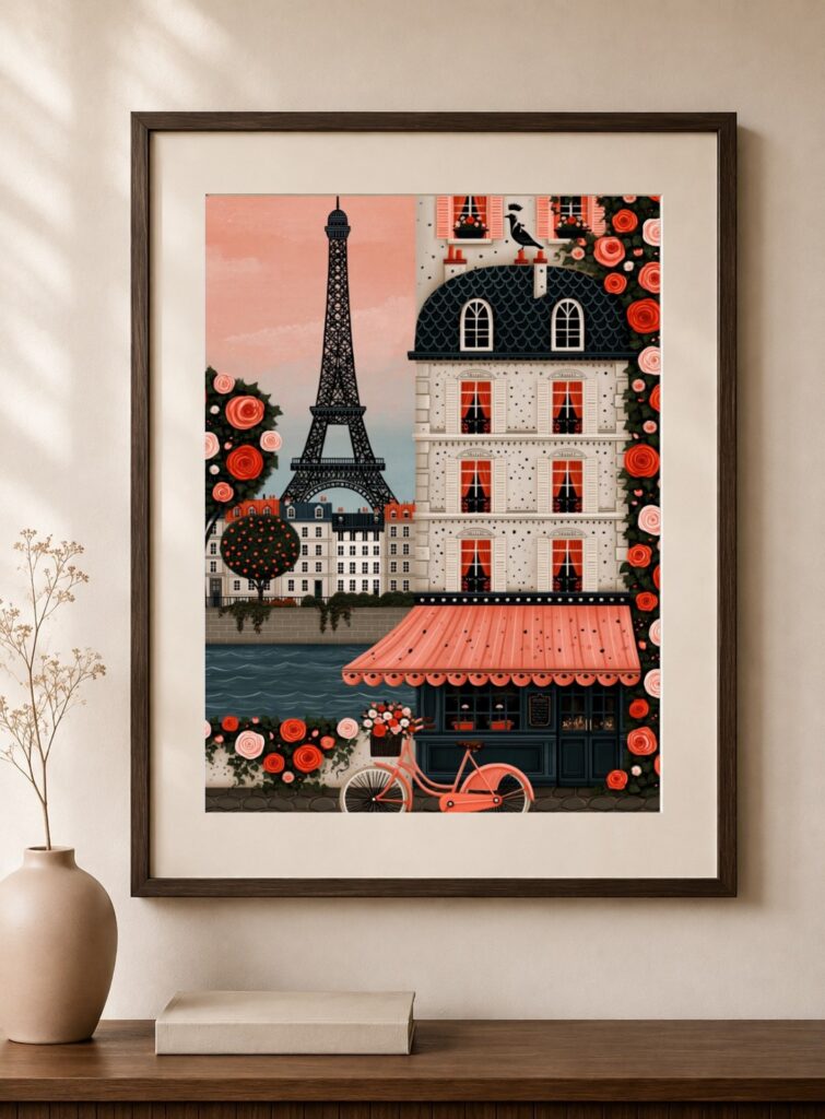Eiffel Tower Bistro Art Print