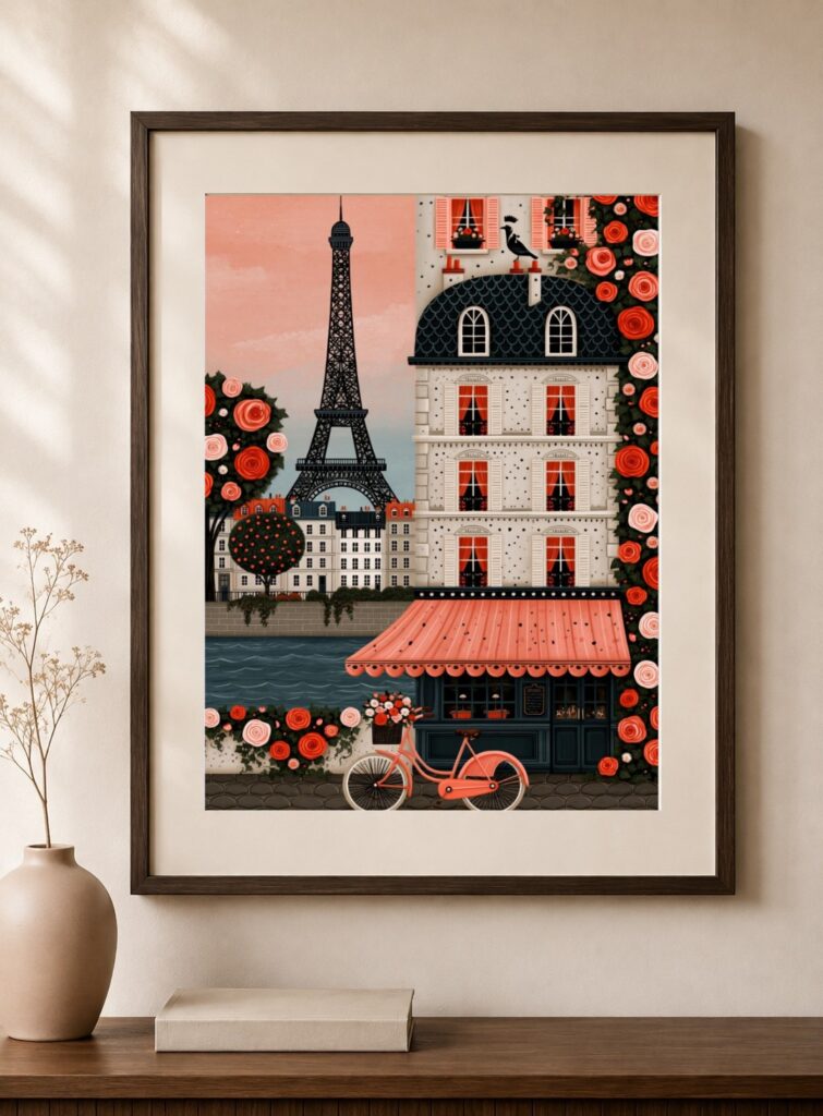 Paris Eiffel Tower Cafe Art Print