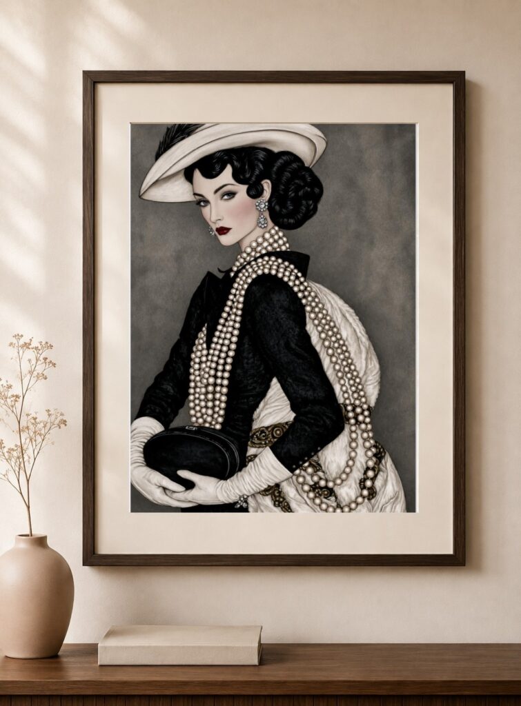 Chic Woman Portrait Art Print