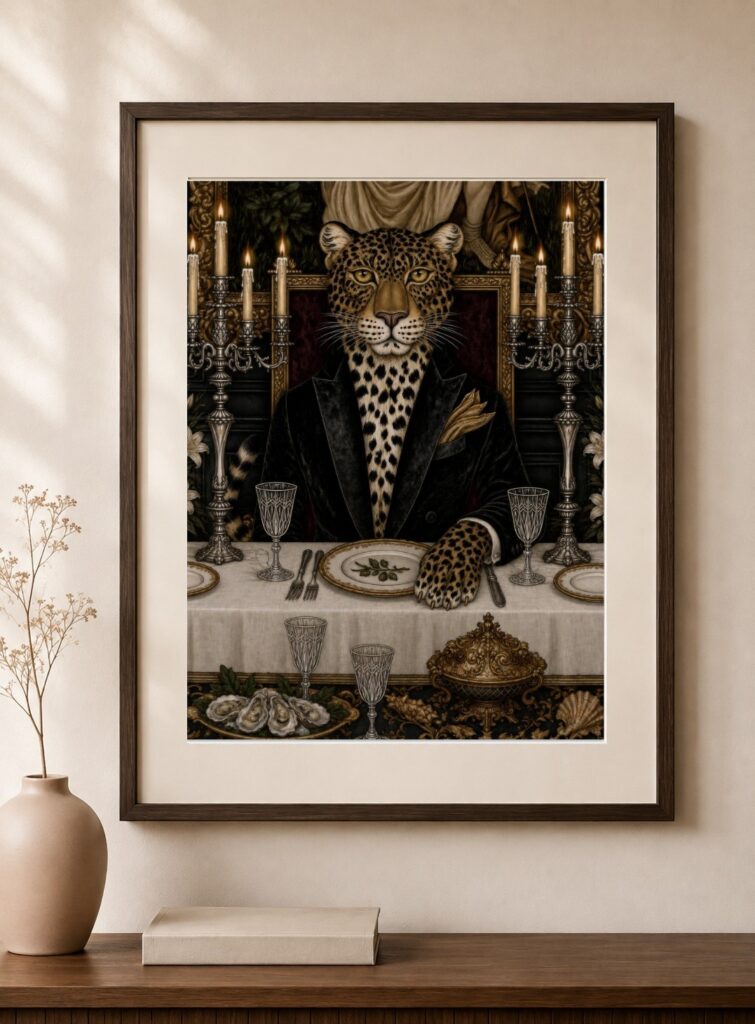 Leopard Dinner Party Art Print
