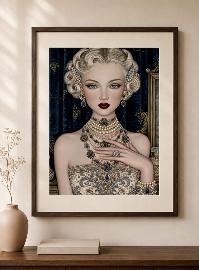 Baroque Blonde Countess Portrait Art Print