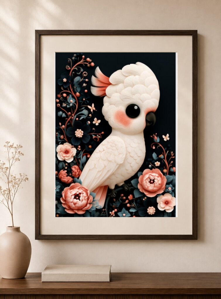Cockatoo Japanese Art Print