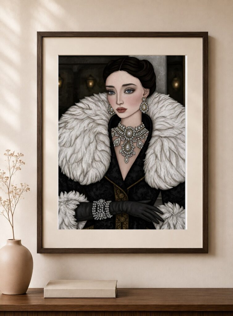 Dark Glamour Portrait Art Print