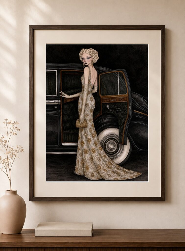 Art Deco Hollywood Starlet Art Print