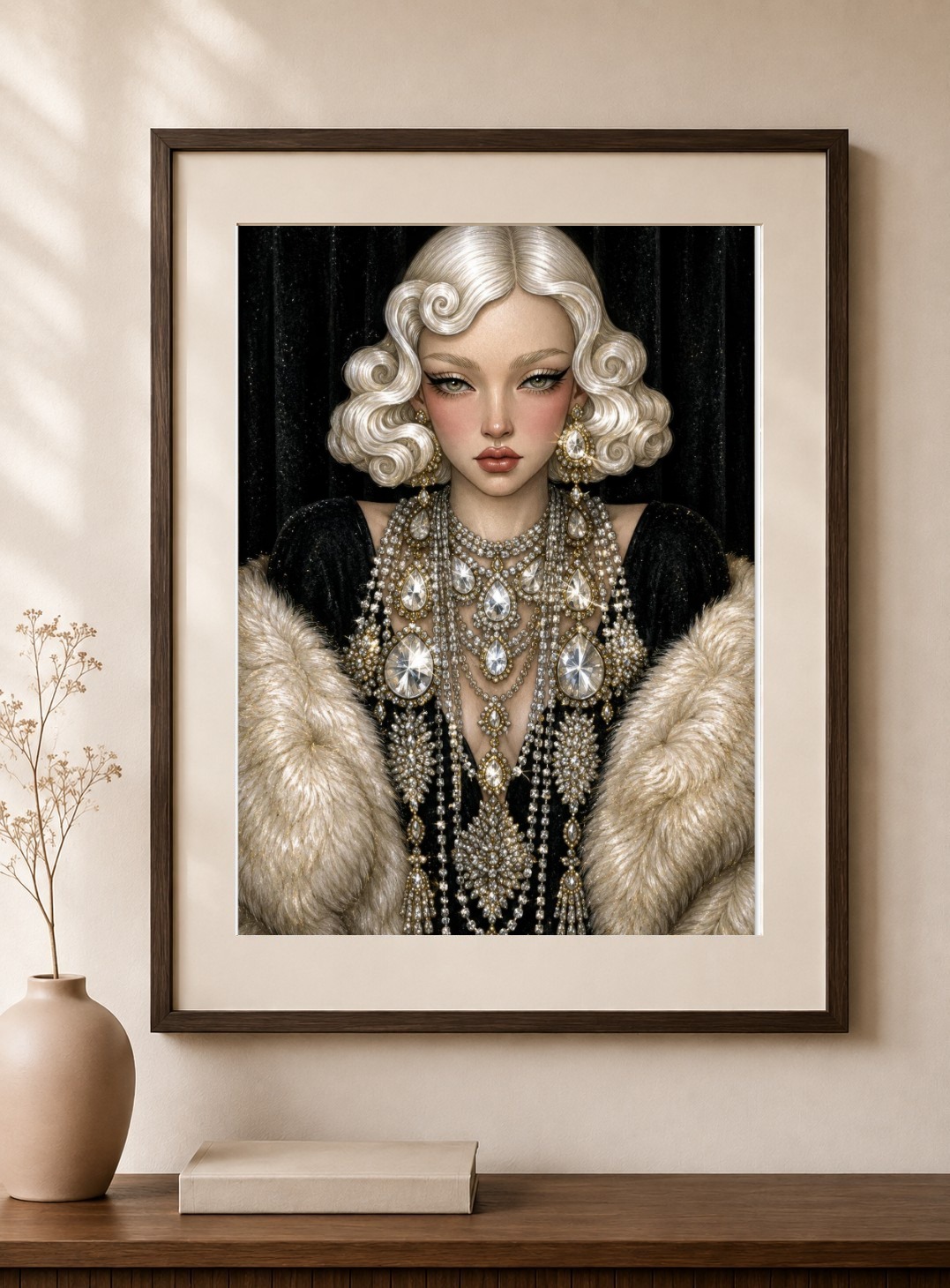 Art Deco Flapper Portrait Art Print