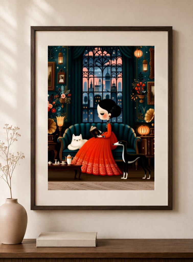 Art Deco Reading Room Art Print